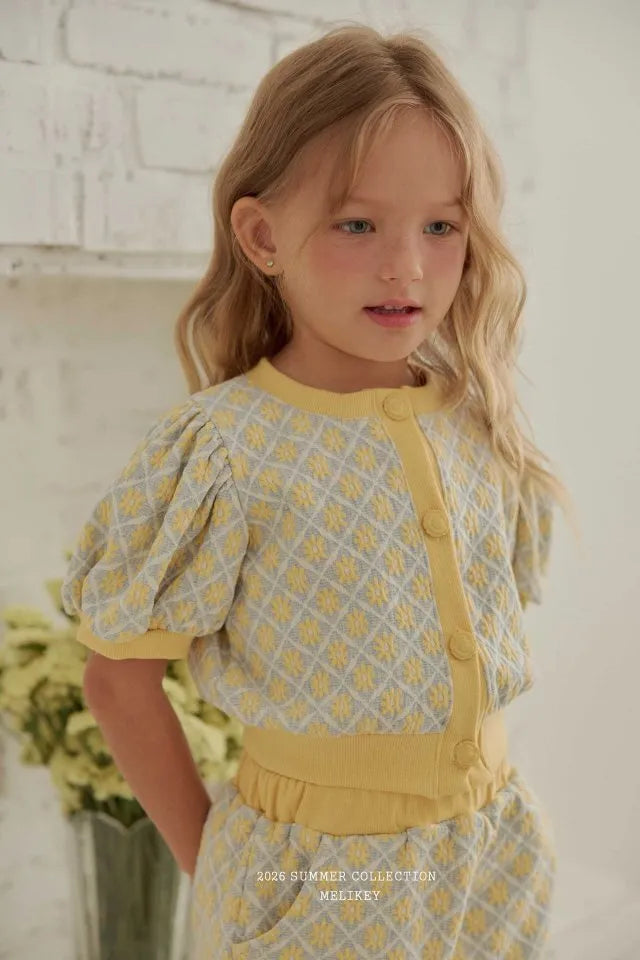 2026 Melikey Summer - Rika花花蓬袖開襟衫 3色 (70-140cm)