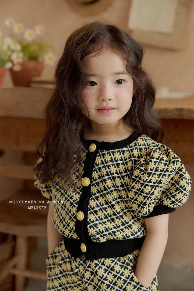 2026 Melikey Summer - Rika花花蓬袖開襟衫 3色 (70-140cm)