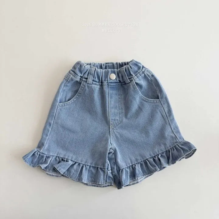 2026 Melikey Summer - 荷葉邊五分牛仔褲 (70-140cm)