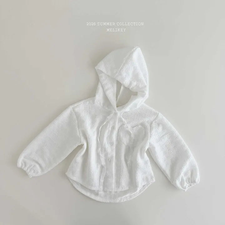 2026 Melikey Summer - 蕾絲愛心口袋連帽外套 (70-140cm)
