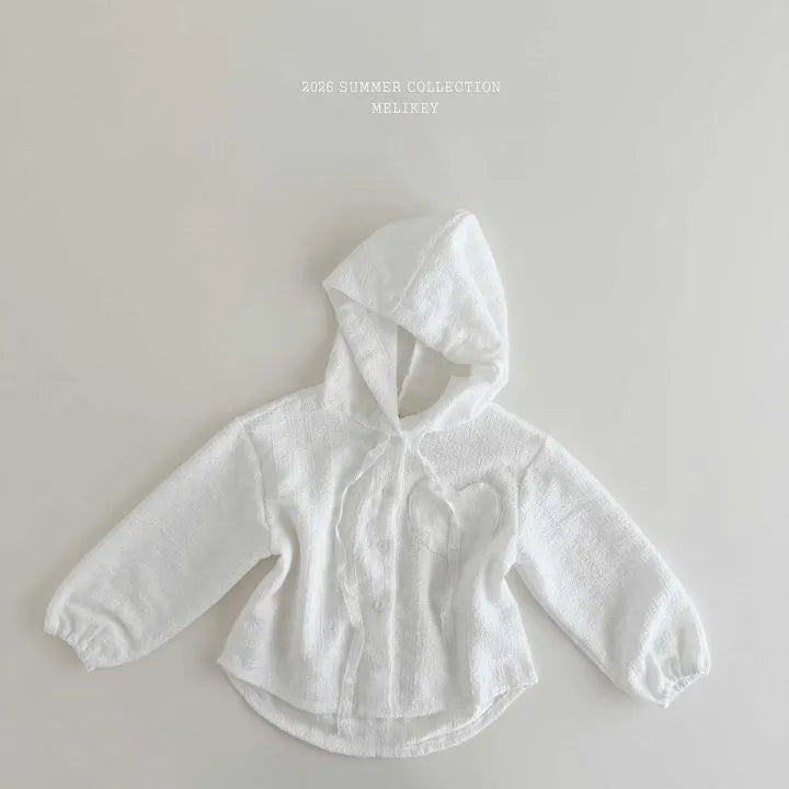 2026 Melikey Summer - 蕾絲愛心口袋連帽外套 (70-140cm)