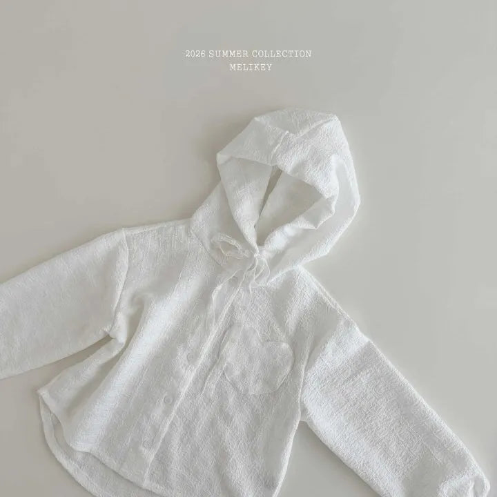 2026 Melikey Summer - 蕾絲愛心口袋連帽外套 (70-140cm)