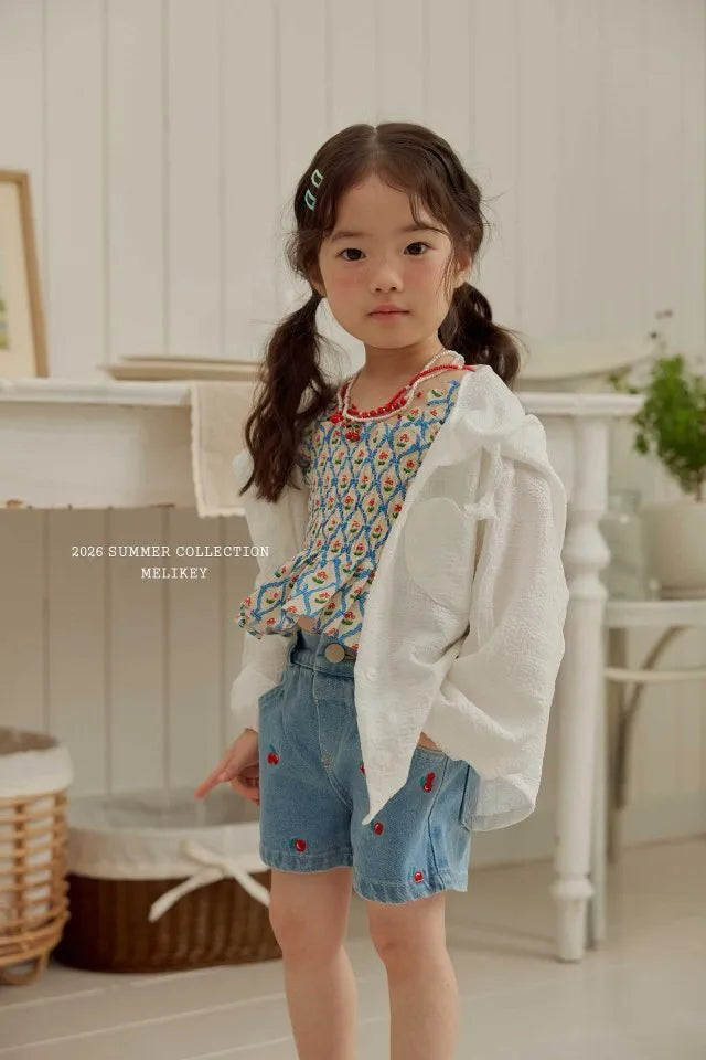 2026 Melikey Summer - 蕾絲愛心口袋連帽外套 (70-140cm)