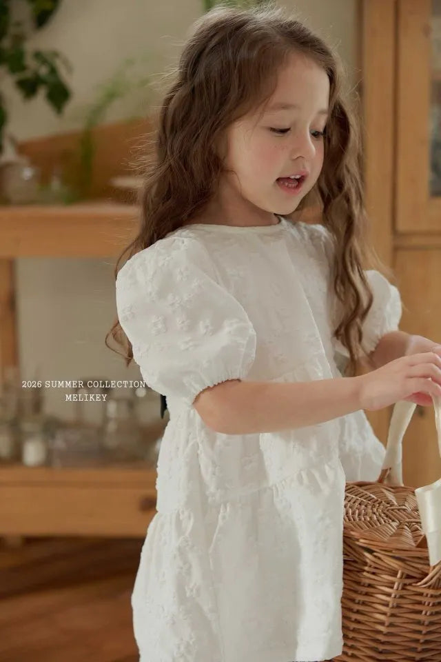 2026 Melikey Summer - 花花後蝴蝶結蓬袖洋裝 2色 (70-140cm)