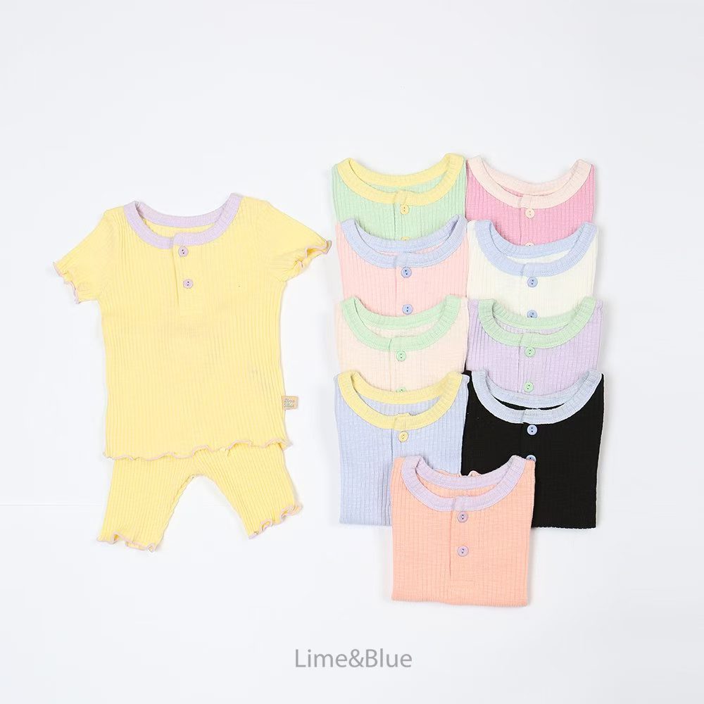 2026 Summer Lime&Blue - 經典暗紋款居家套裝 (10色)糖果色