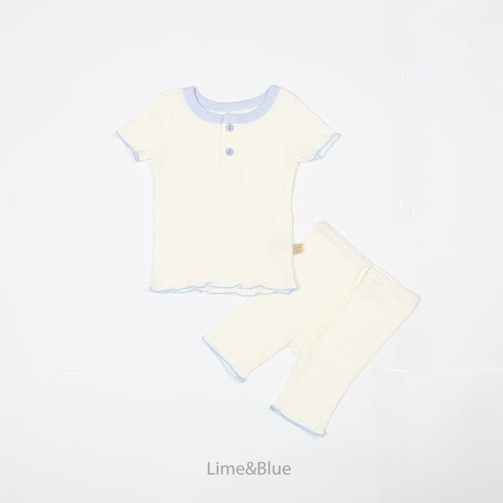 2026 Summer Lime&Blue - 經典暗紋款居家套裝 (10色)糖果色