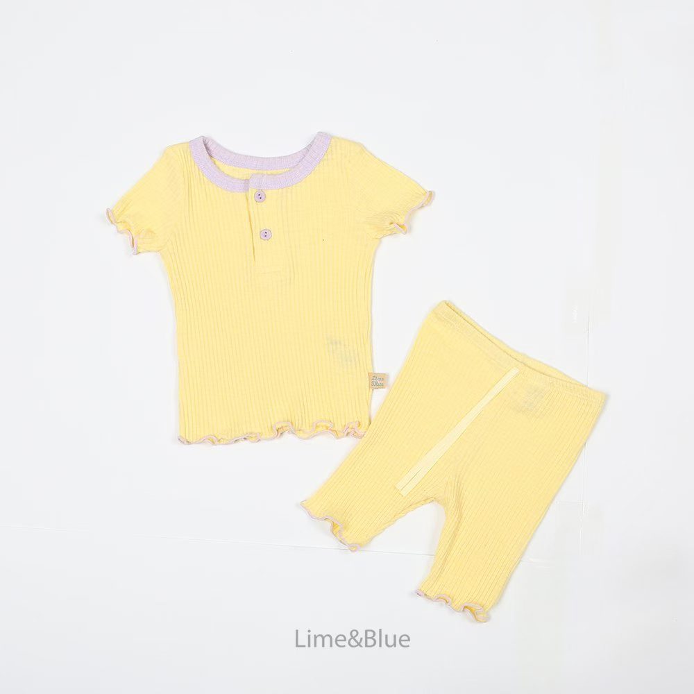 2026 Summer Lime&Blue - 經典暗紋款居家套裝 (10色)糖果色