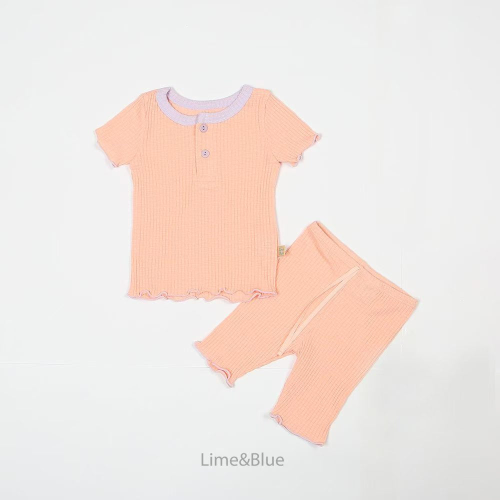 2026 Summer Lime&Blue - 經典暗紋款居家套裝 (10色)糖果色