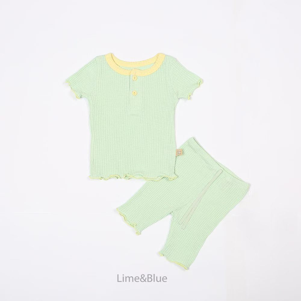 2026 Summer Lime&Blue - 經典暗紋款居家套裝 (10色)糖果色