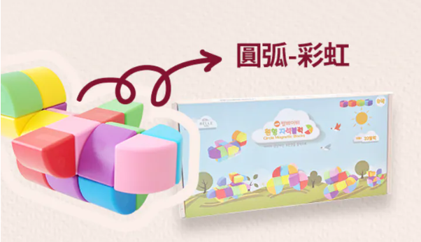 Bellebaby  磁吸積木-圓弧(32顆入) 購買同牌子3盒或以上包SF櫃/京東上門