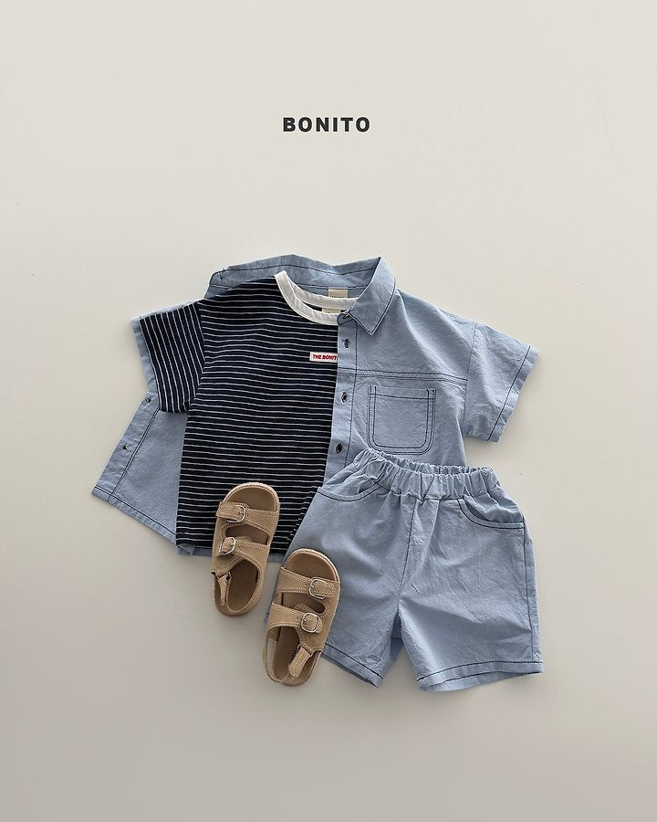 2026 Bonito Summer - two pocket linen set 🖤💙