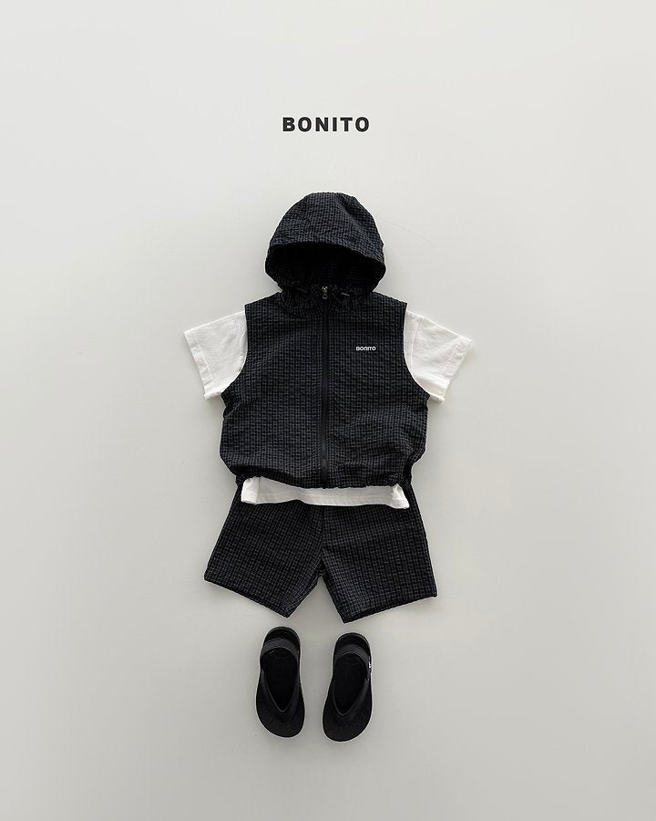 2026 Bonito Summer - high vest zip-up set 🖤🤍