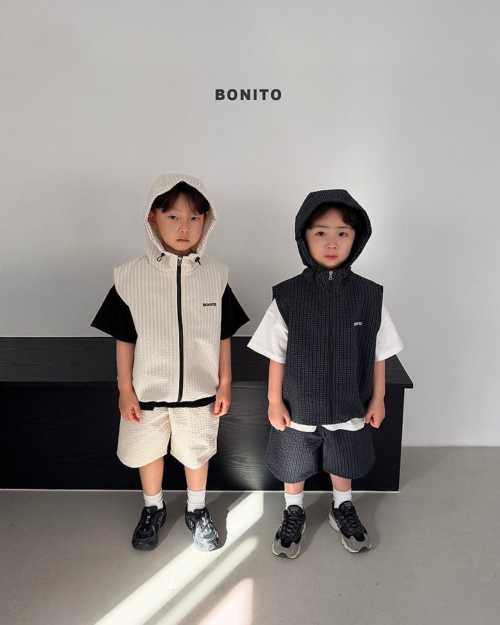 2026 Bonito Summer - high vest zip-up set 🖤🤍