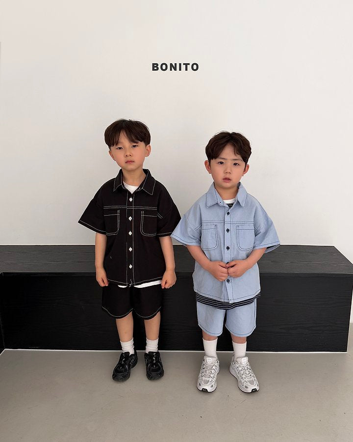 2026 Bonito Summer - two pocket linen set 🖤💙
