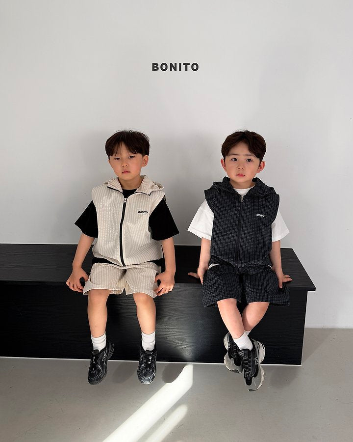 2026 Bonito Summer - high vest zip-up set 🖤🤍