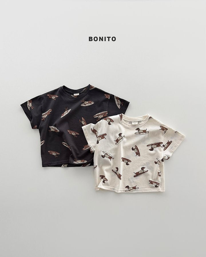 2026 Bonito Summer - surfing dog tee