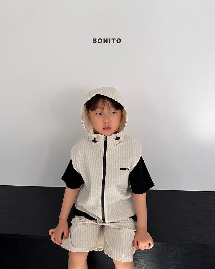 2026 Bonito Summer - high vest zip-up set 🖤🤍