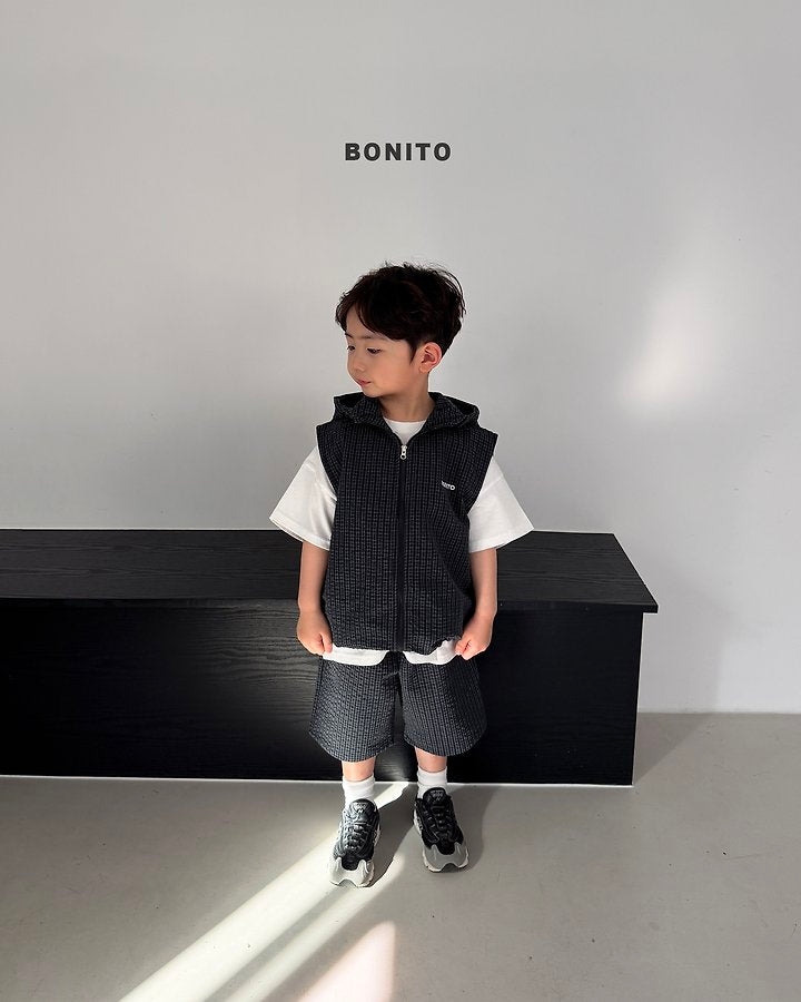 2026 Bonito Summer - high vest zip-up set 🖤🤍