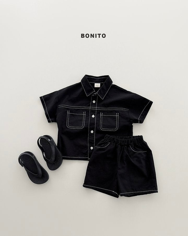 2026 Bonito Summer - two pocket linen set 🖤💙