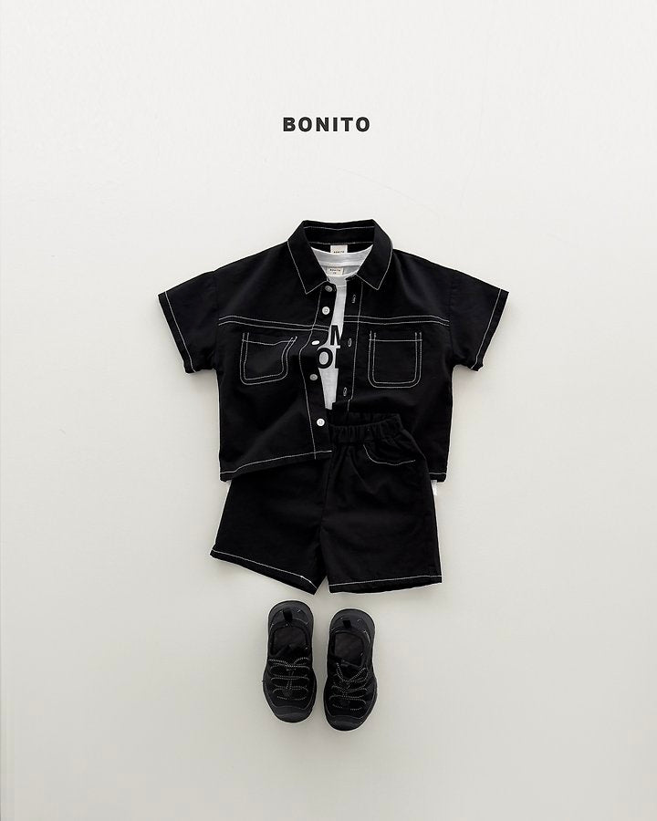 2026 Bonito Summer - two pocket linen set 🖤💙