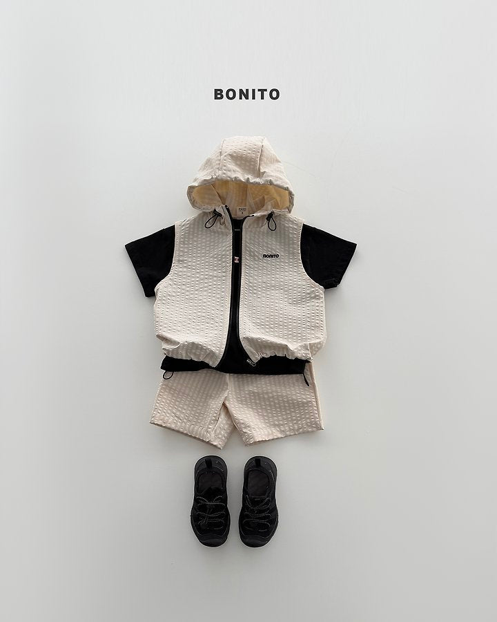 2026 Bonito Summer - high vest zip-up set 🖤🤍