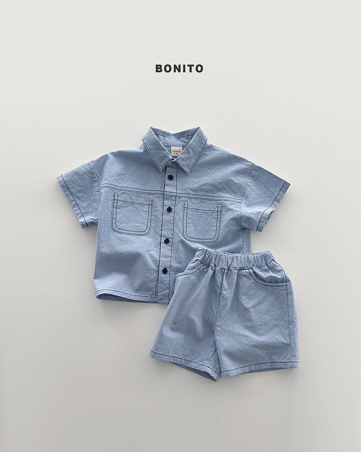 2026 Bonito Summer - two pocket linen set 🖤💙