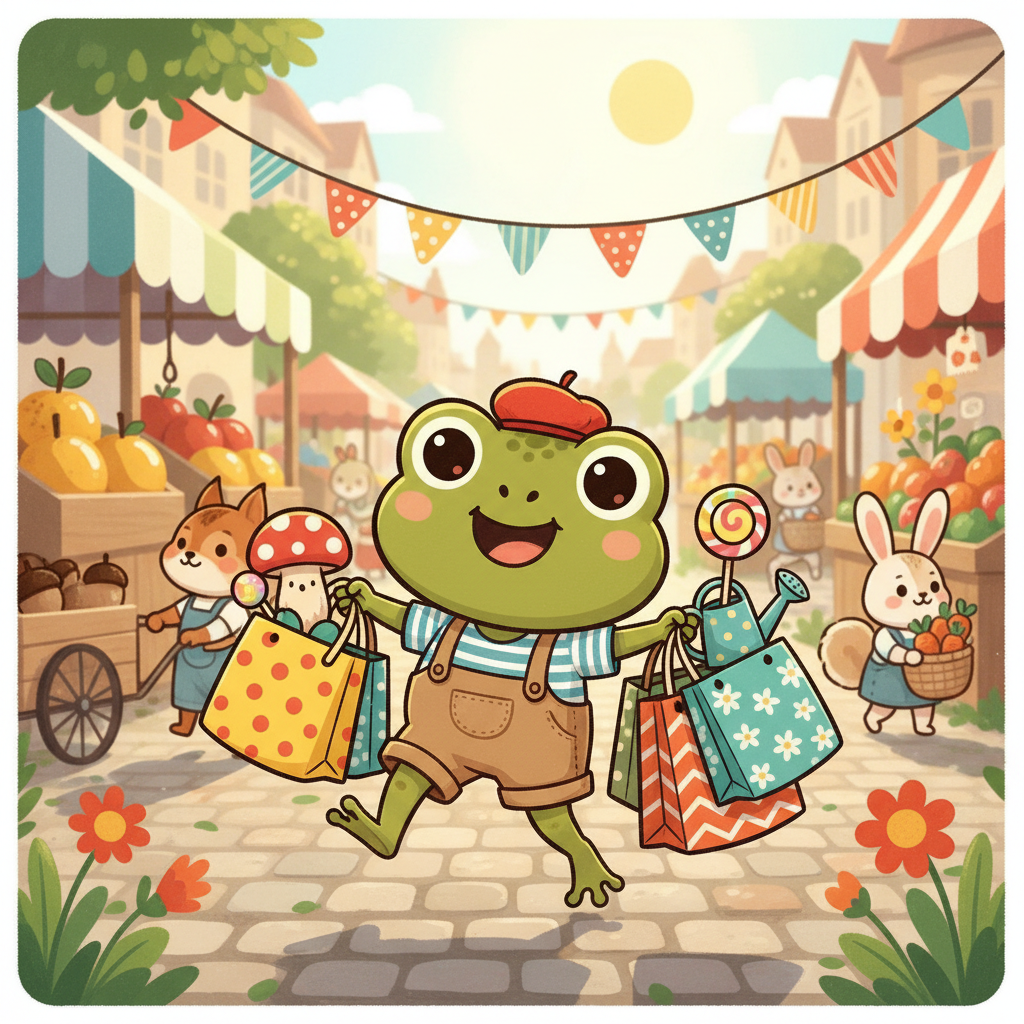 Little Frog Happy Shopping